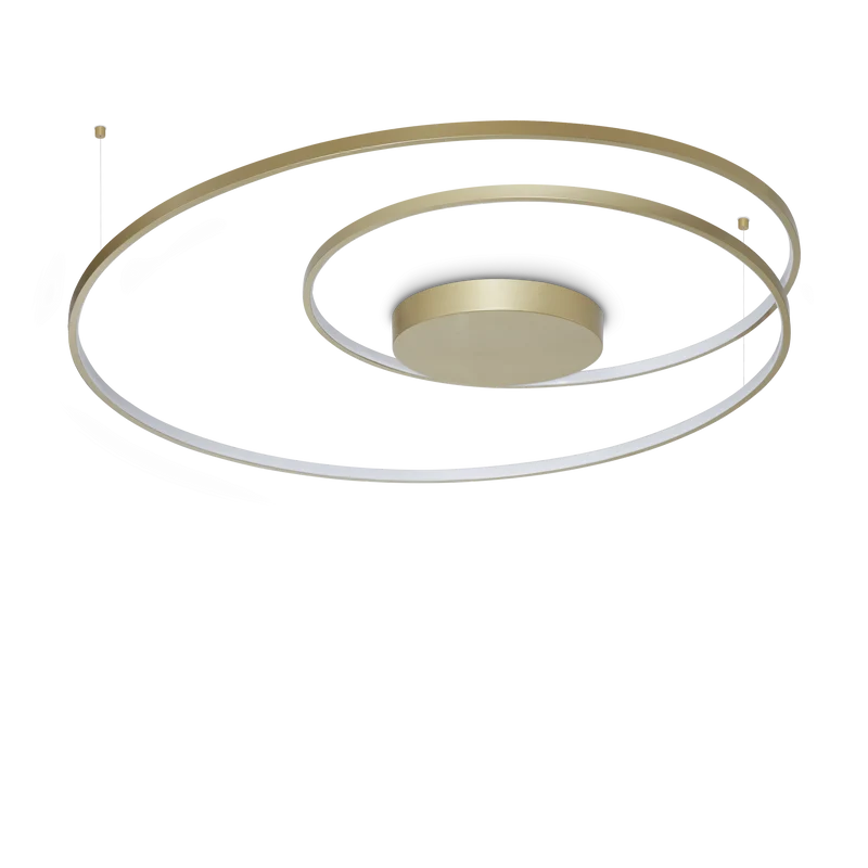 Plafón de techo Ideal Lux Oz latón LED 75W 3000K Ø100cm