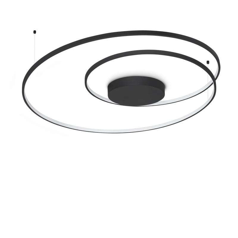 Plafón de techo Ideal Lux Oz negro LED 75W 3000K Ø100cm