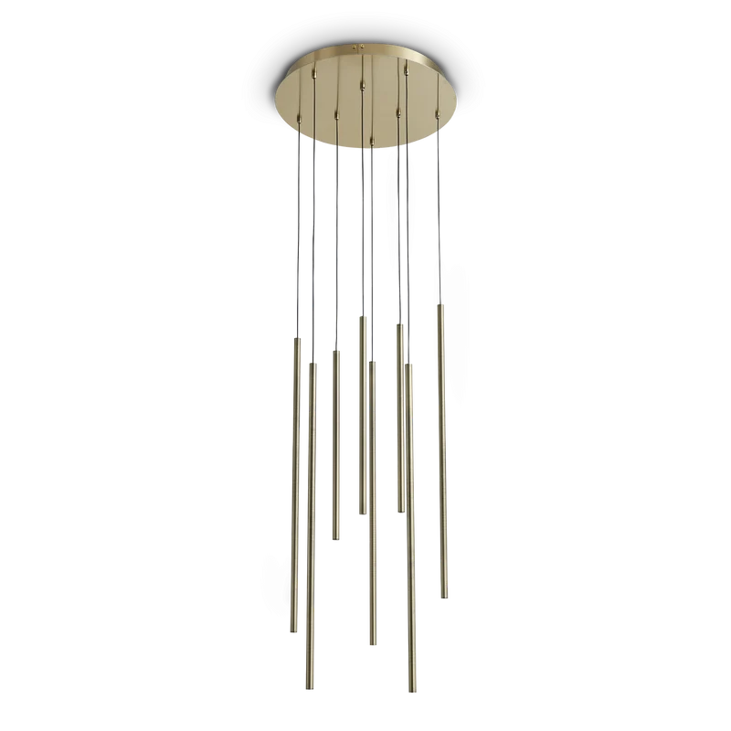 Lámpara colgante Ideal Lux Look latón cristal LED 8 luces 16W 3000K Ø45cm