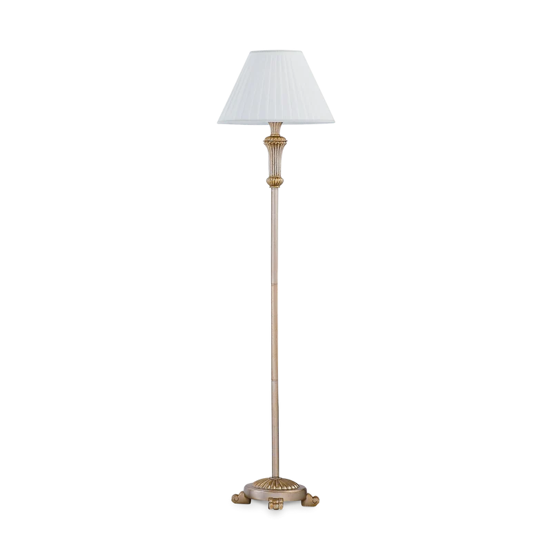 Lámpara de pie Ideal Lux Firenze dorado tela 60W 165cm