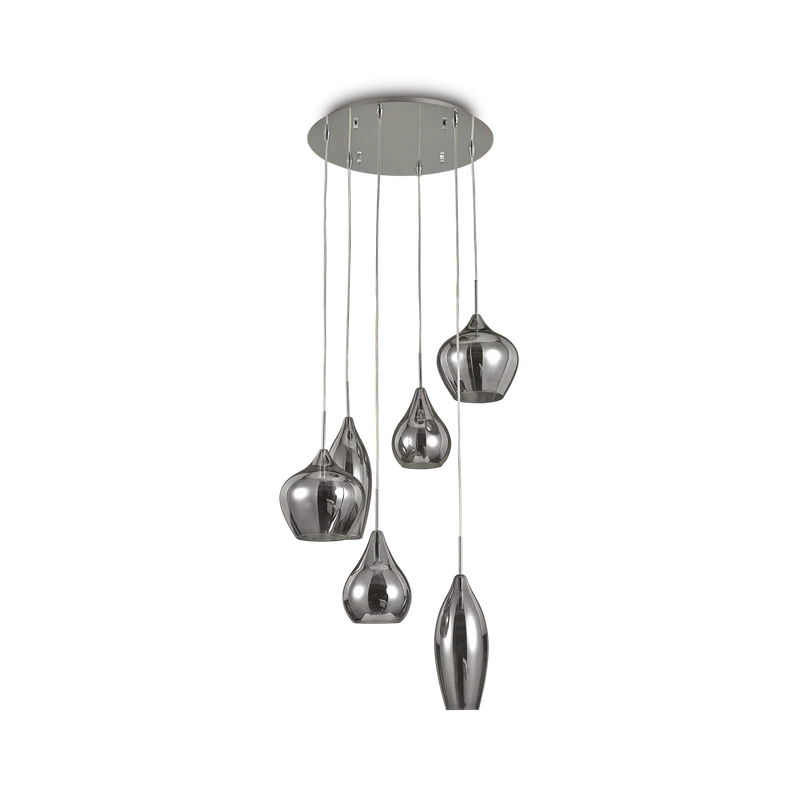 Lámpara colgante Ideal Lux Soft fumé cristal 6 luces 240W Ø60cm
