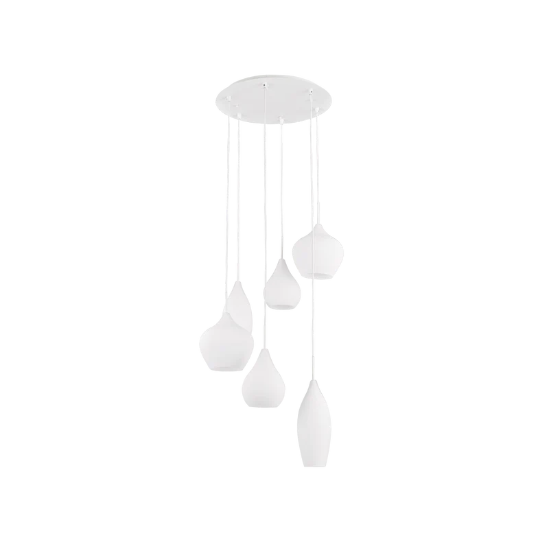 Lámpara colgante Ideal Lux Soft blanco cristal 6 luces 240W Ø60cm