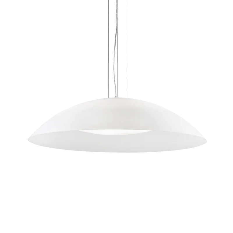 Lámpara colgante Ideal Lux Lena blanco cristal 3 luces 180W Ø74cm
