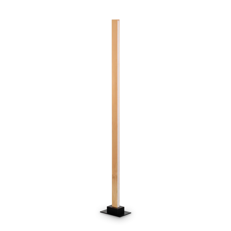 Lámpara de pie Ideal Lux Craft madera y cristal LED 26W regulable 161cm