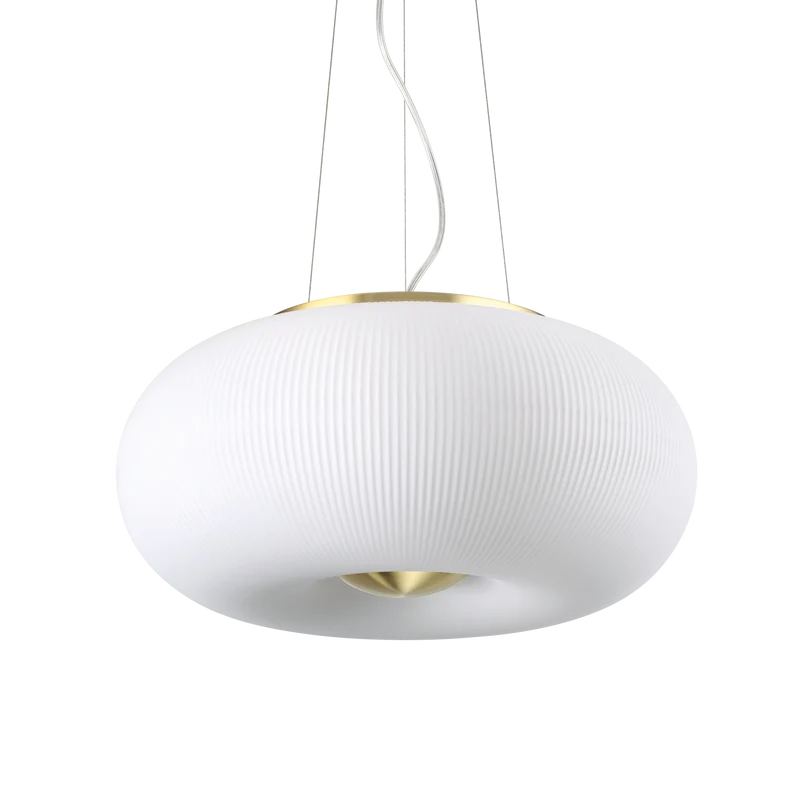 Lámpara colgante Ideal Lux Arizona blanco cristal 3 luces 27W Ø40cm