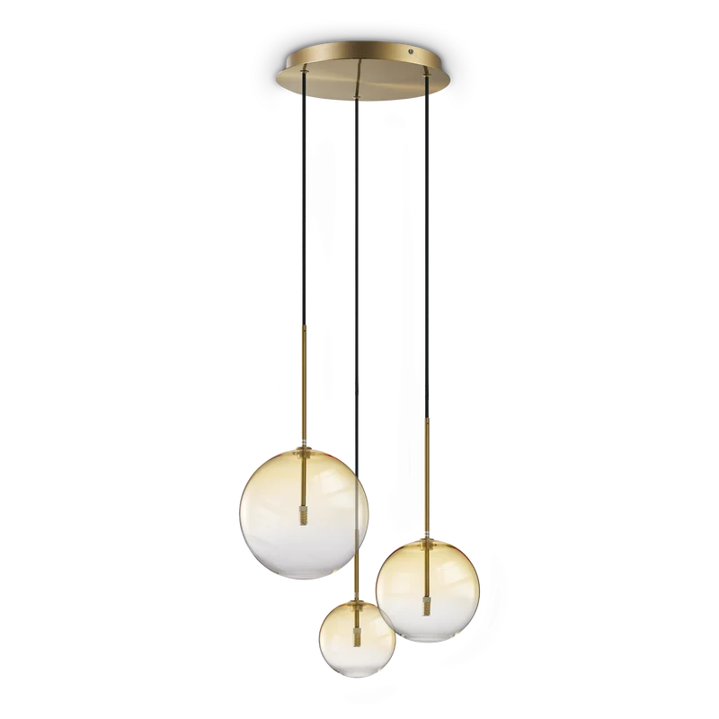 Lámpara colgante Ideal Lux Equinoxe cristal 3 luces 6W Ø42cm