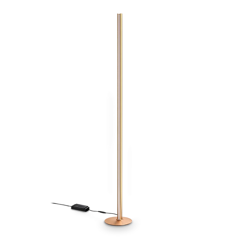 Lámpara de pie Ideal Lux Dorica cobre LED 50W regulable 190cm