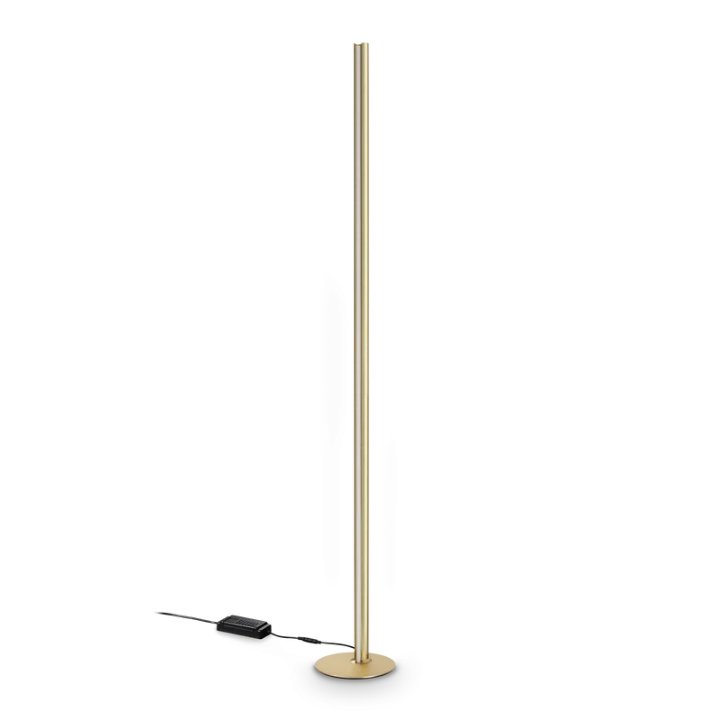 Lámpara de pie Ideal Lux Dorica latón LED 50W regulable 190cm