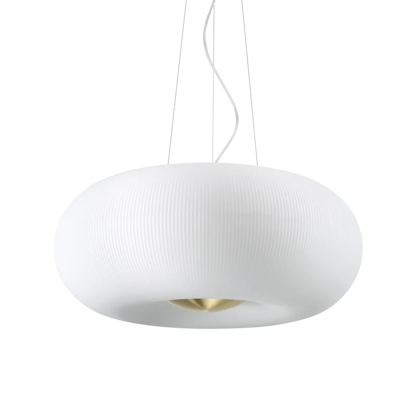 Lámpara colgante Ideal Lux Arizona blanco cristal 5 luces 45W Ø52cm