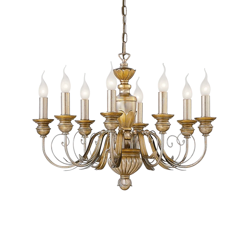 Lámpara colgante Ideal Lux Firenze dorado 8 luces 320W Ø64cm