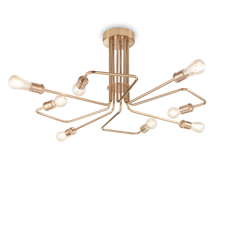 Plafón de techo Ideal Lux Triumph latón 8 luces 336W Ø92cm