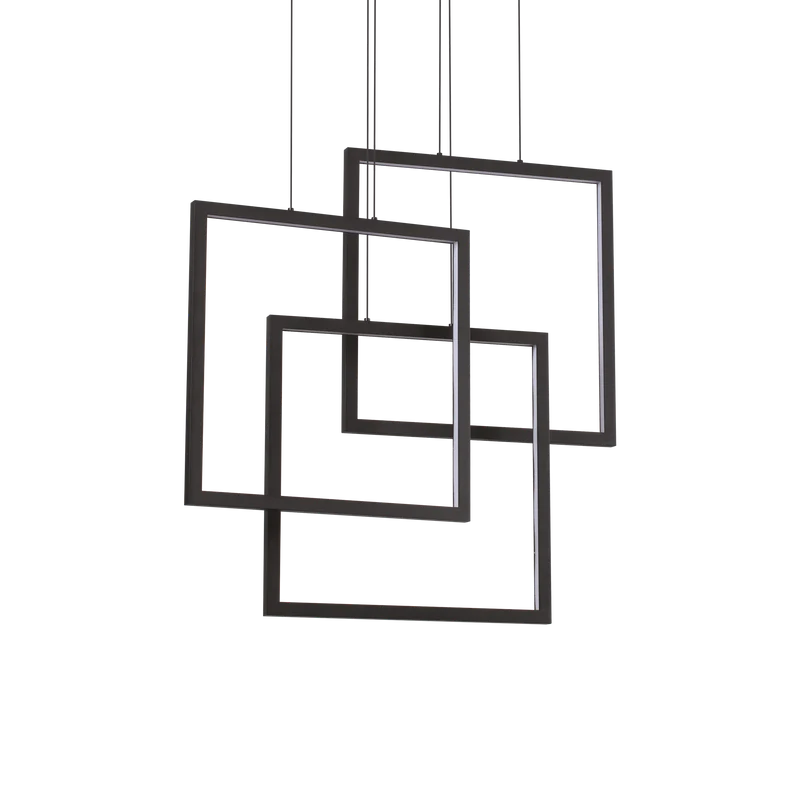 Lámpara colgante Ideal Lux Frame negro LED 80W 73cm 3000K