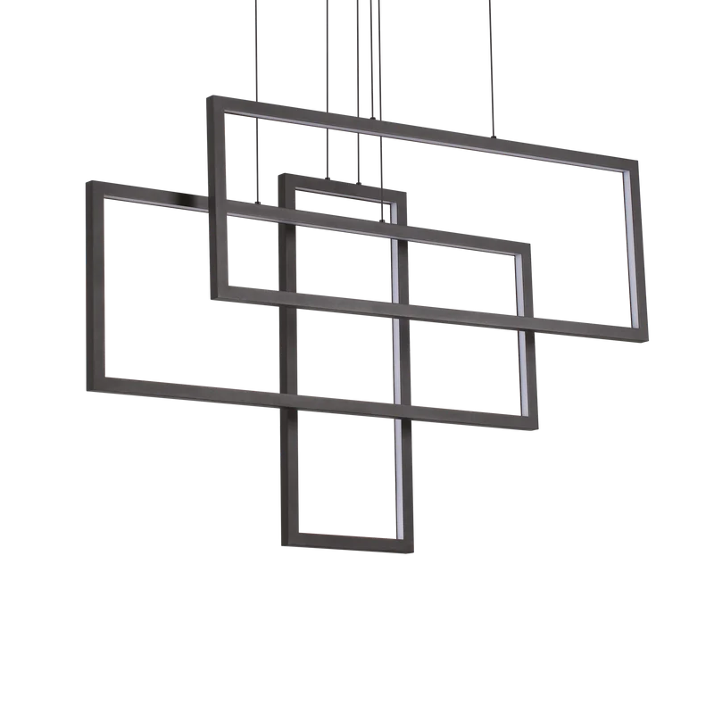 Lámpara colgante Ideal Lux Frame negro LED 93W 102,5cm 3000K