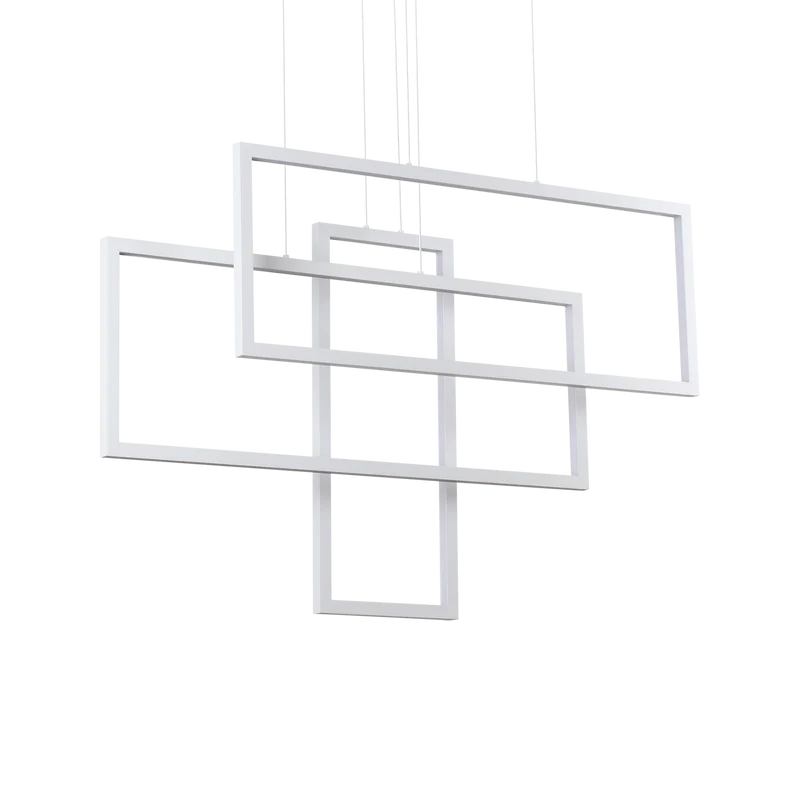 Lámpara colgante Ideal Lux Frame blanco LED 93W 102,5cm 3000K