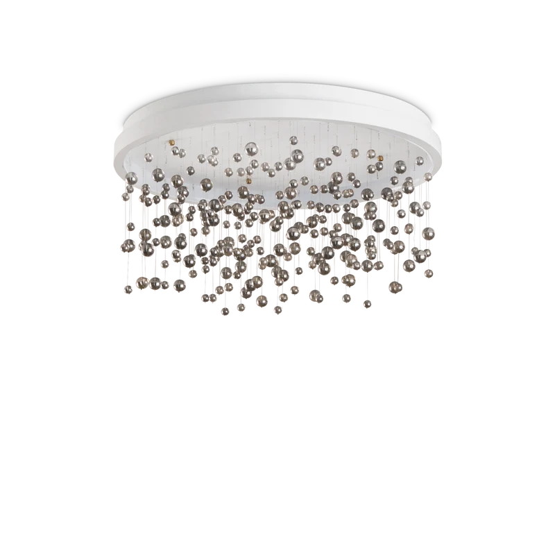 Plafón de techo Ideal Lux Armony blanco cristal LED 70W regulable Ø75cm