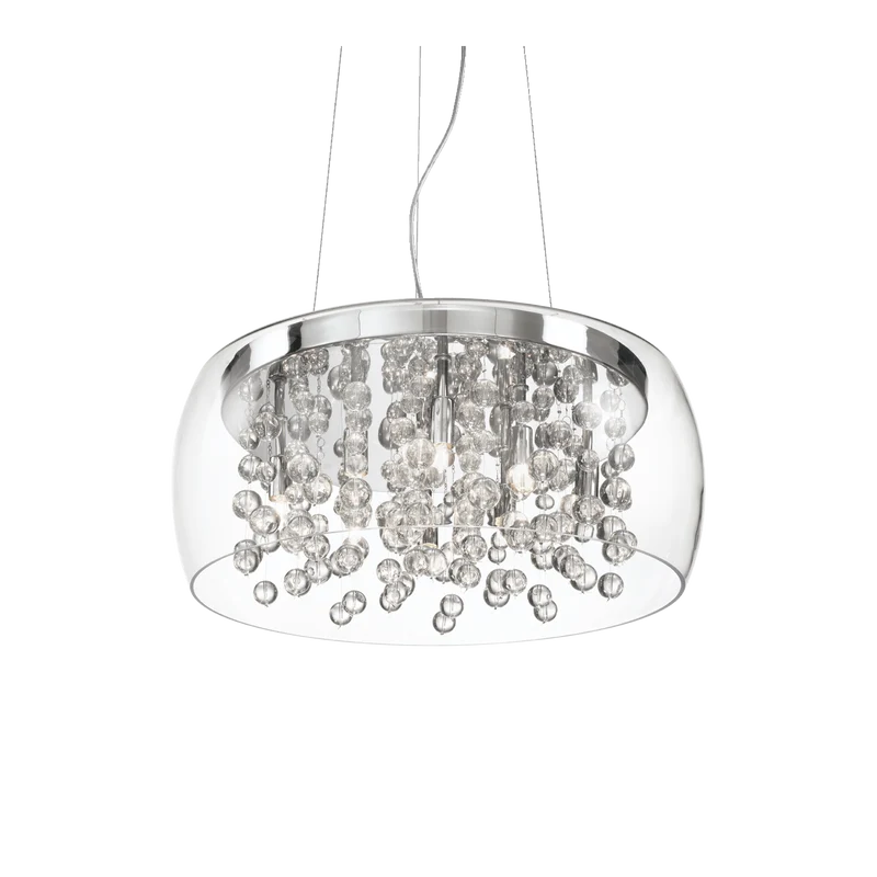 Lámpara colgante Ideal Lux Audi-80 transparente cristal 8 luces 320W Ø50cm