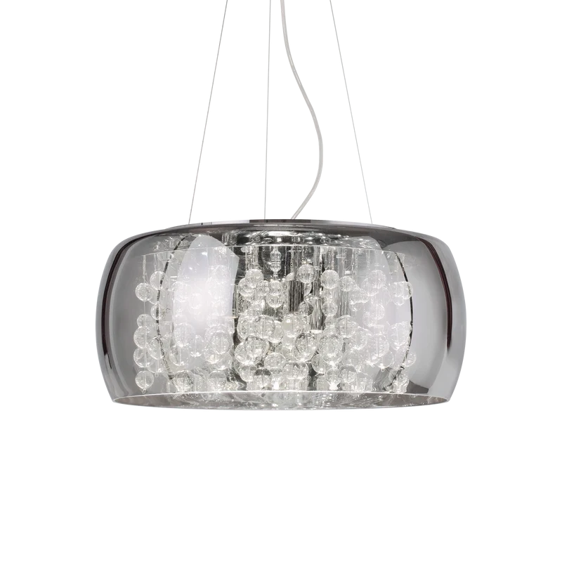 Lámpara colgante Ideal Lux Audi-80 fumé cristal 8 luces 320W Ø50cm
