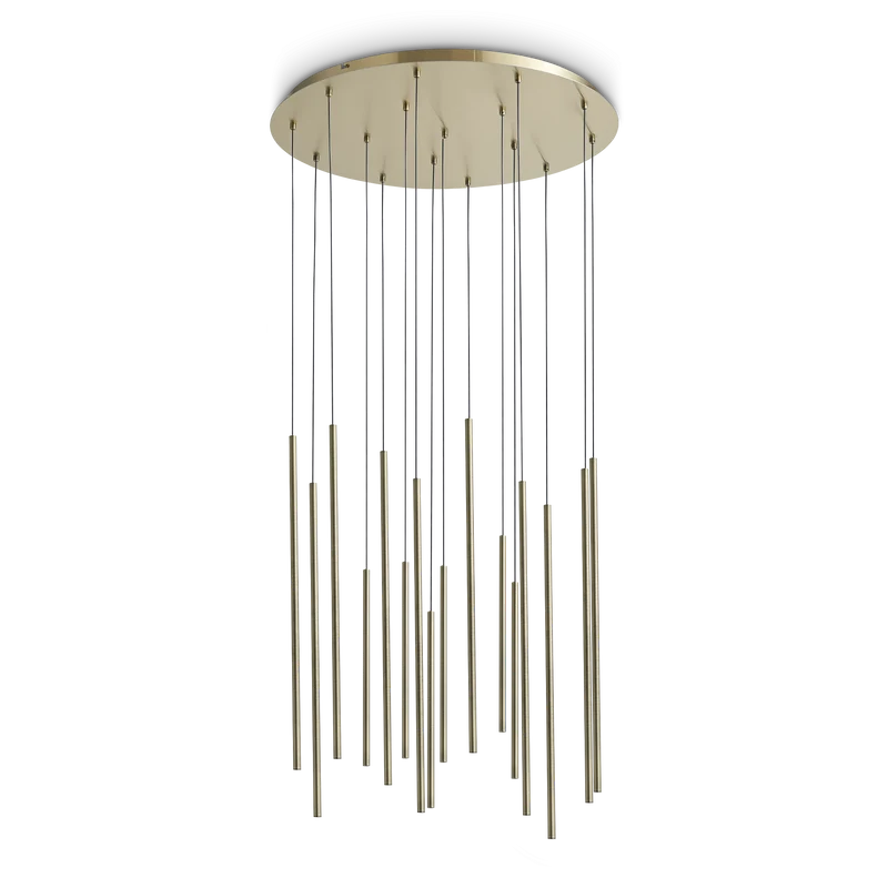 Lámpara colgante Ideal Lux Look latón cristal LED 16 luces 31W Ø70cm 3000K
