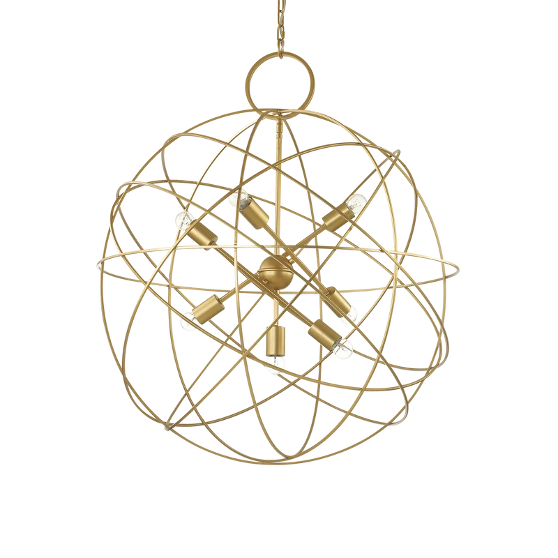 Lámpara colgante Ideal Lux Konse dorado 7 luces 420W Ø80cm