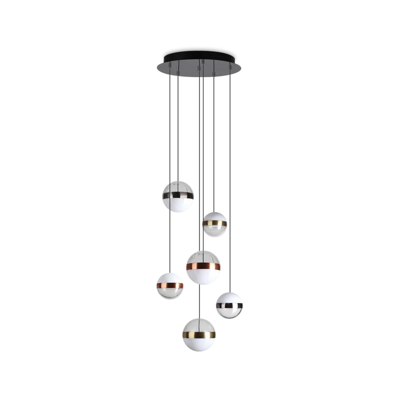 Lámpara colgante Ideal Lux Galaxy blanco LED 6 luces 58W Ø40cm