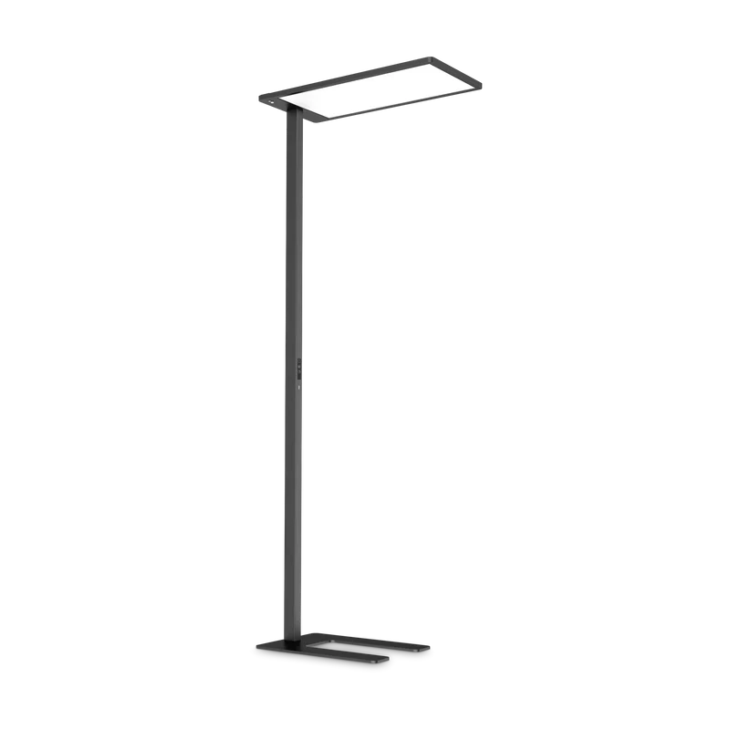 Lámpara de pie Ideal Lux Comfort negro cristal LED 76W regulable 195cm 4000K