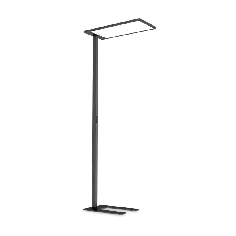 Lámpara de pie Ideal Lux Comfort negro cristal LED 76W regulable 195cm 3000K