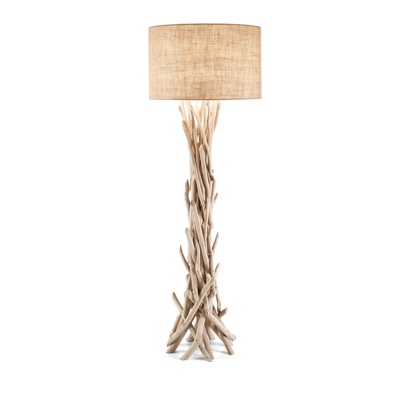 Lámpara de pie Ideal Lux Driftwood madera tela y 60W 157,5cm