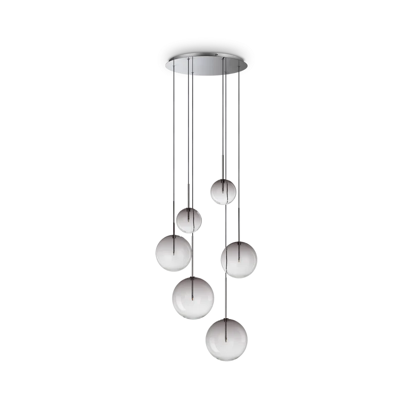 Lámpara colgante Ideal Lux Equinoxe cristal 6 luces 12W Ø65cm