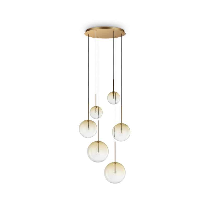 Lámpara colgante Ideal Lux Equinoxe cristal 6 luces 12W Ø65cm