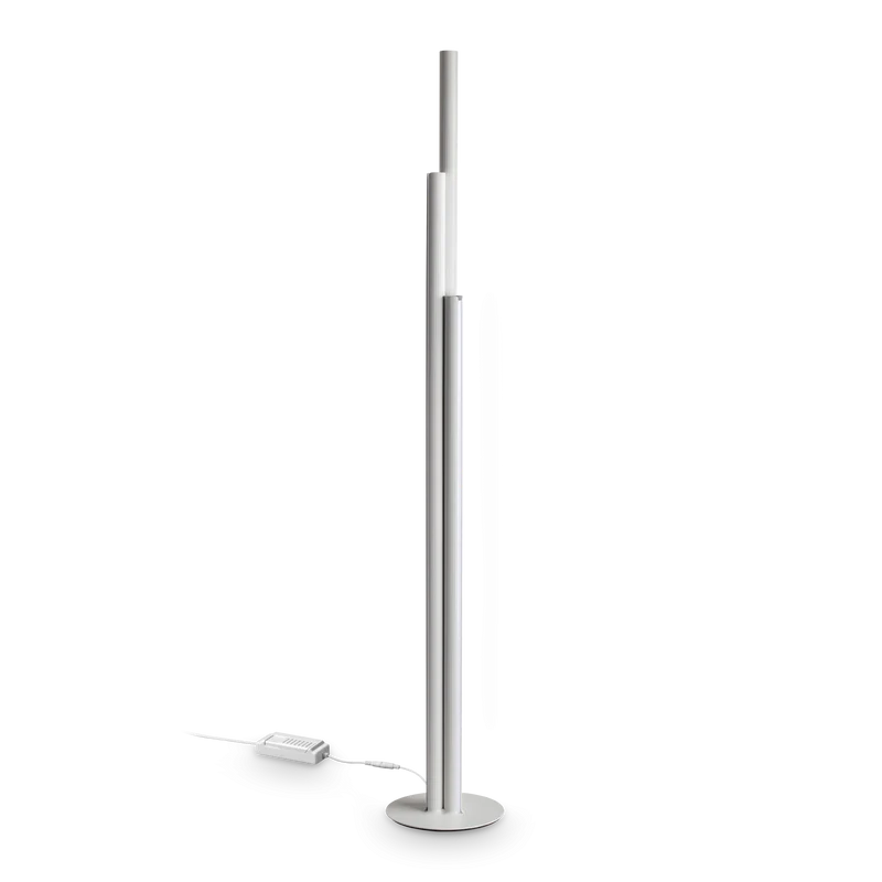 Lámpara de pie Ideal Lux Dorica blanco LED 3 luces 66W regulable 190cm