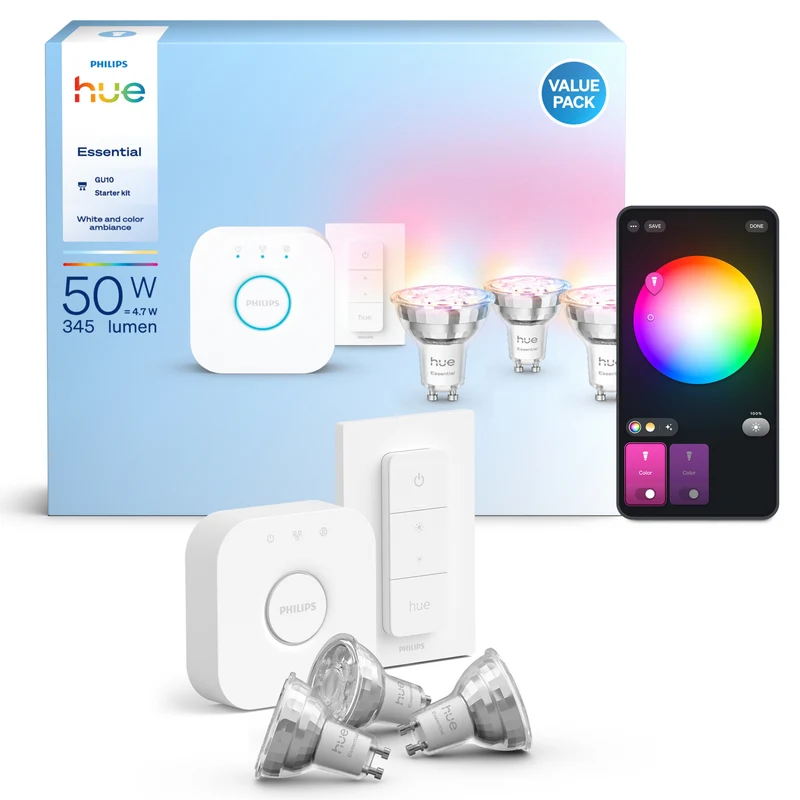Philips Hue White and Color Ambiance Kit de inicio Essential blanco RGBW 3W (5 87211