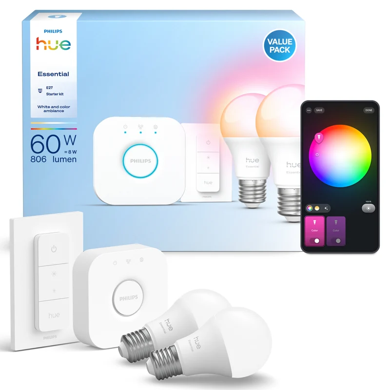 Philips Hue White and Color Ambiance Kit de inicio Essential blanco RGBW 3W (4 87211