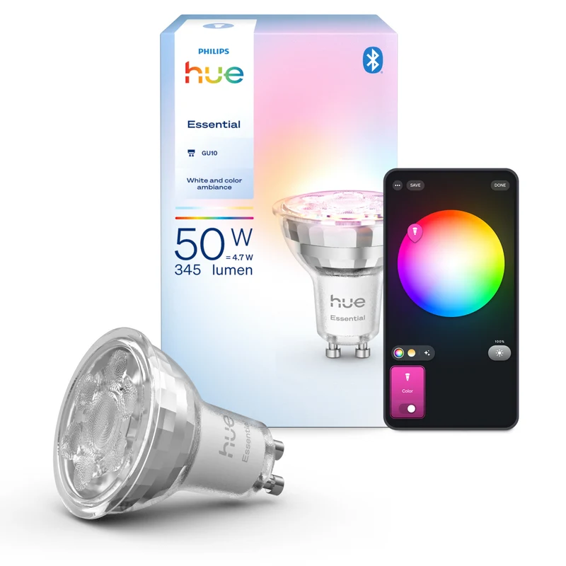 Philips Hue White and Color Ambiance Bombilla dicroica Essential RGBW GU10 4,7W 87201