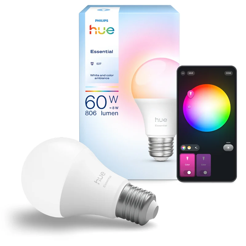 Philips Hue White and Color Ambiance Bombilla Essential RGBW E27 8W 806lm 87201