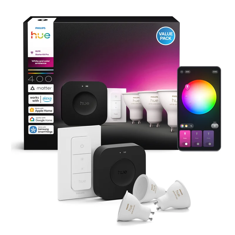 Philips Hue White and Color Ambiance Kit de inicio negro RGBW 5W 400lm (5 uds) 87201