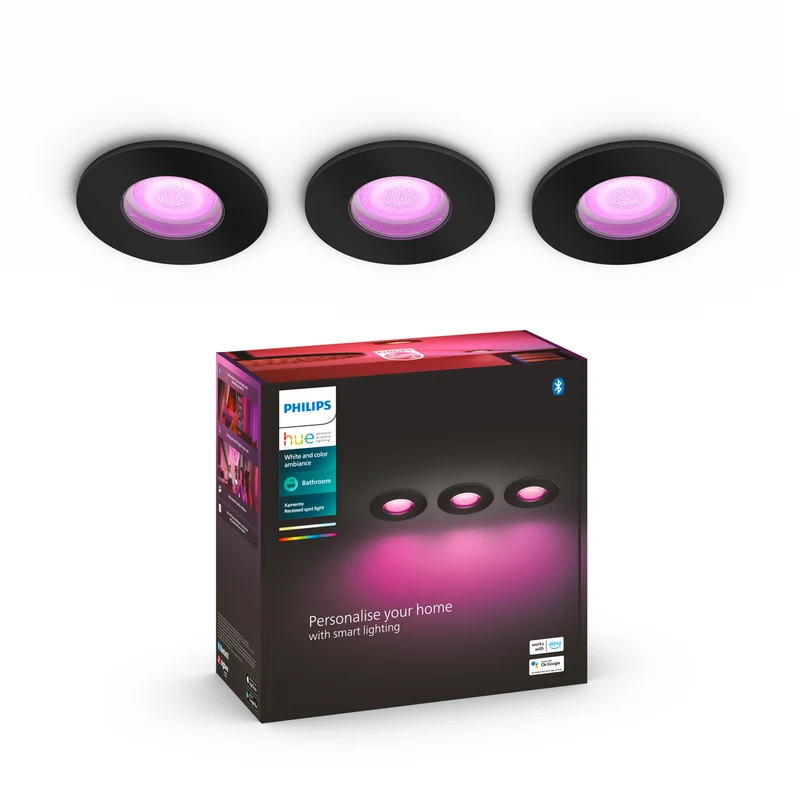 Philips Hue White and Color Ambiance Foco Xamento negro RGBW 4,2W IP44 (3 uds) 87201