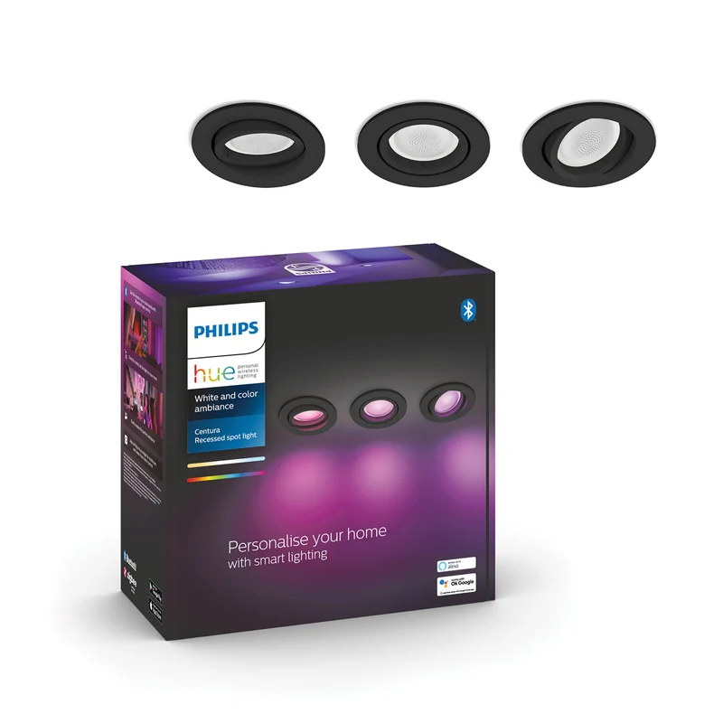 Philips Hue White and Color Ambiance Empotrable centura negro RGBW 4,2W (3 uds) 87201