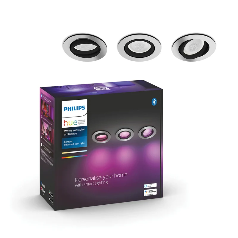 Philips Hue White and Color Ambiance Empotrable centura plata RGBW 4,2W (3 uds) 87201