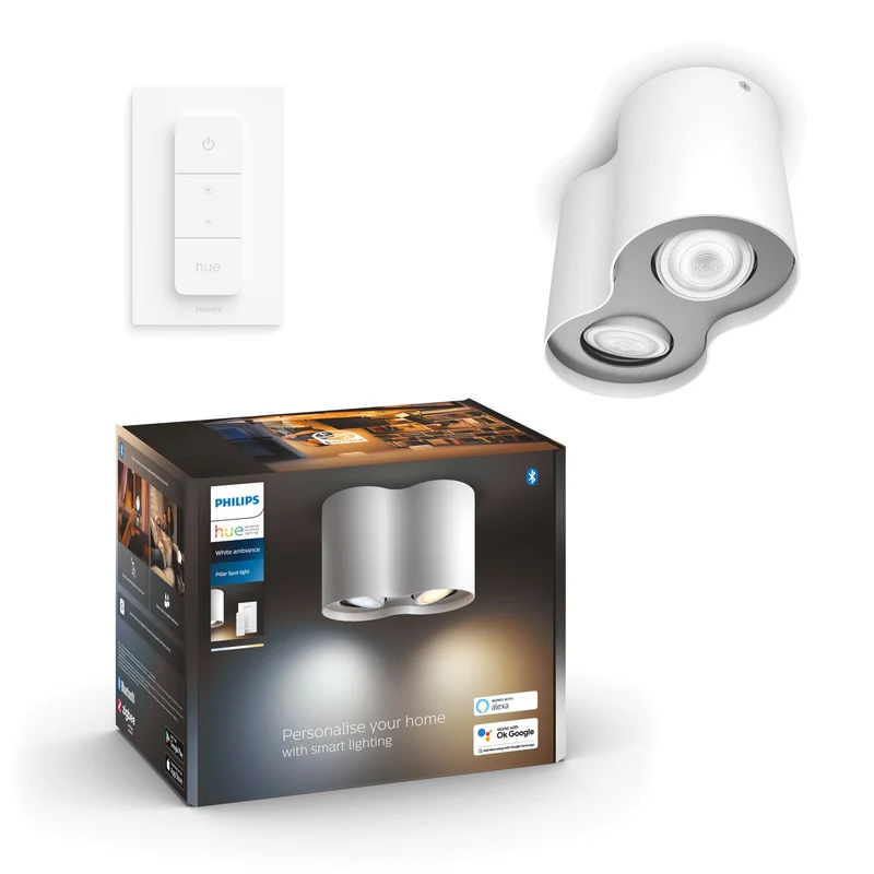 Philips Hue Foco Pillar blanco White Ambiance 4,2W 400lm (2 uds) 87201