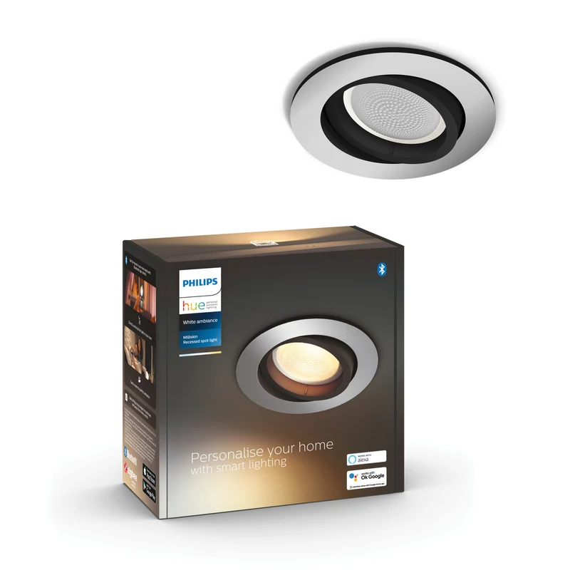 Philips Hue Empotrable Milliskin plata White Ambiance 4,2W 400lm 87201