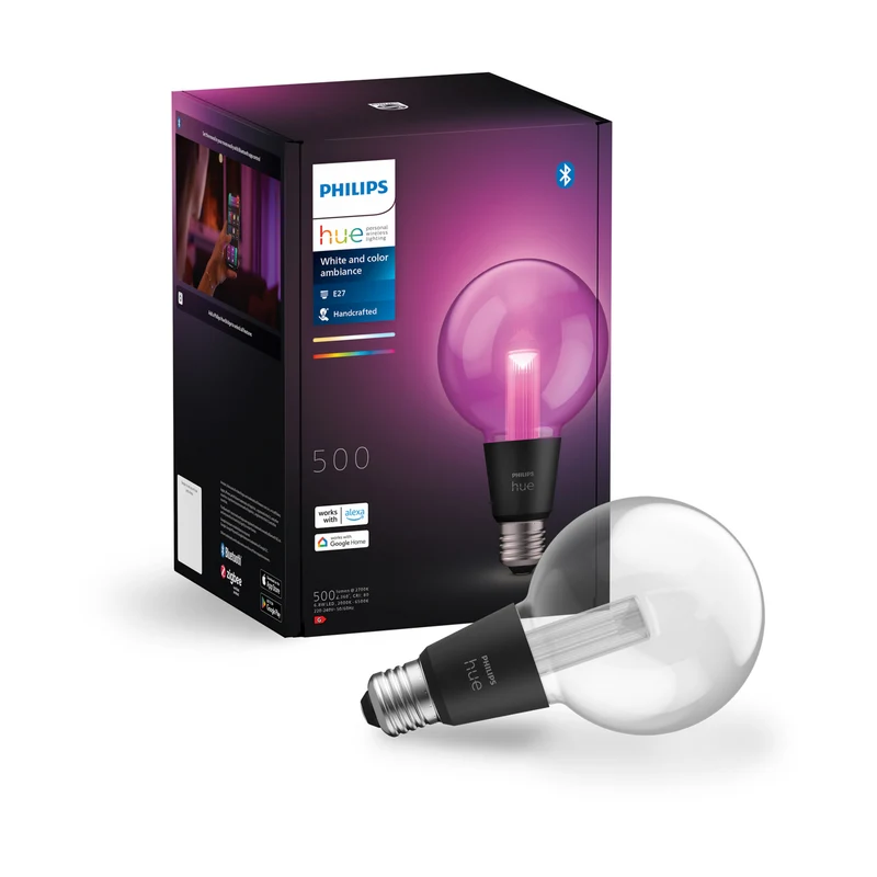 Philips Hue White and Color Ambiance Bombilla globo Lightguide RGBW E27 6,8W 500lm