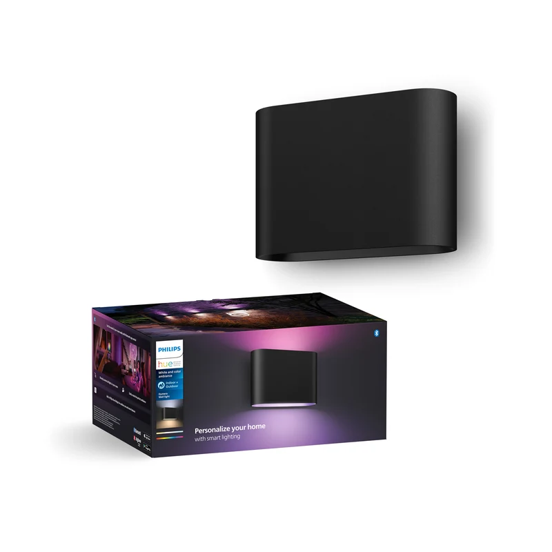 Philips Hue White and Color Ambiance Aplique de pared dymera negro RGBW 10W IP44 87201