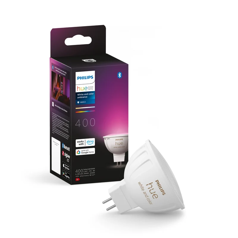 Philips Hue White and Color Ambiance Bombilla dicroica RGBW MR16 6,3W 400lm 87195