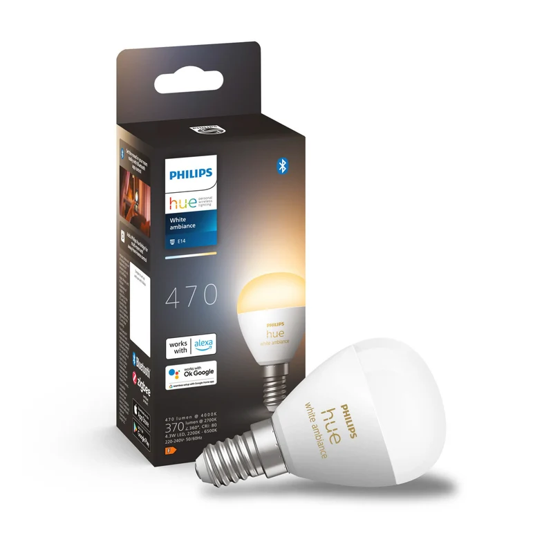 Philips Hue Bombilla esférica White Ambiance E14 5W 470lm 87195