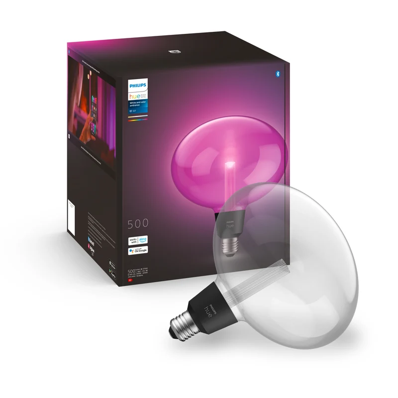 Philips Hue White and Color Ambiance Bombilla Lightguide ellipse transparente RGBW