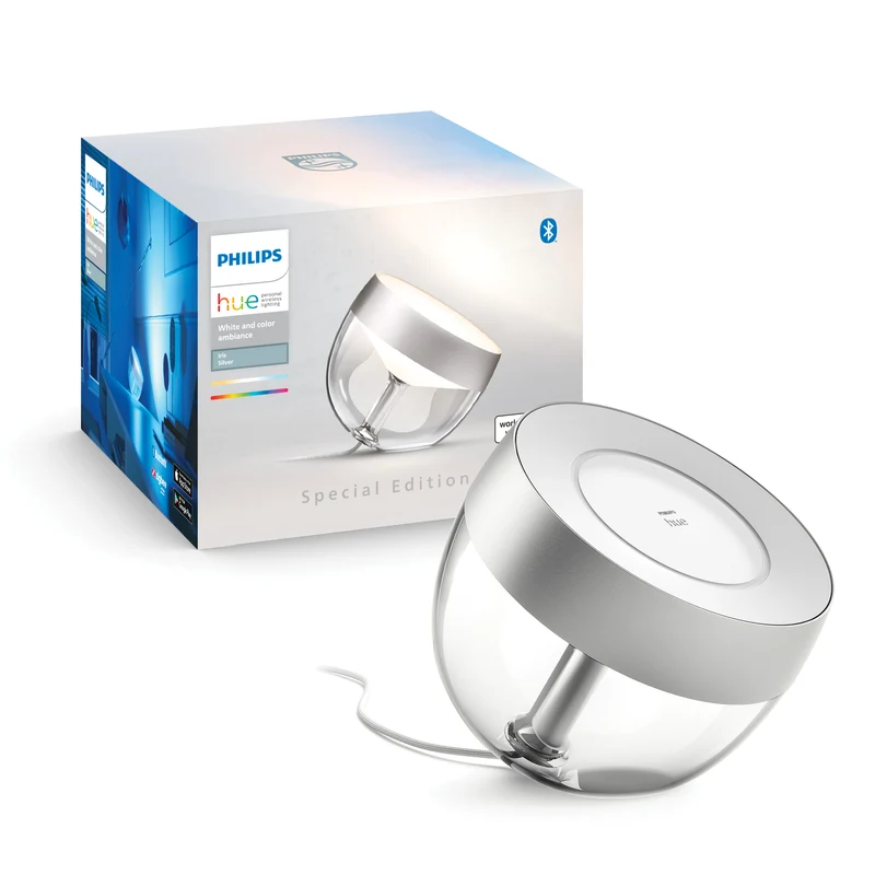 Philips Hue White and Color Ambiance Lámpara de mesa Iris plata RGBW 8W 570lm