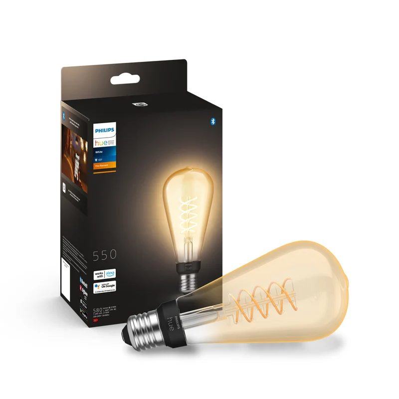 Philips Hue White Bombilla LED filament ámbar White E27 7W 550lm