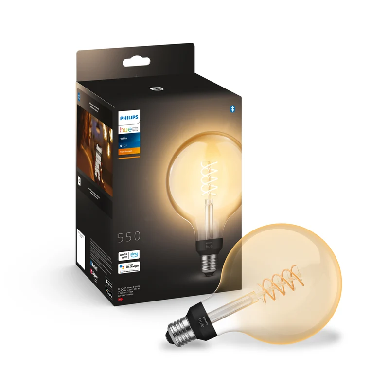 Philips Hue White Bombilla LED globo filament ámbar White E27 7W 871951434302300 550lm