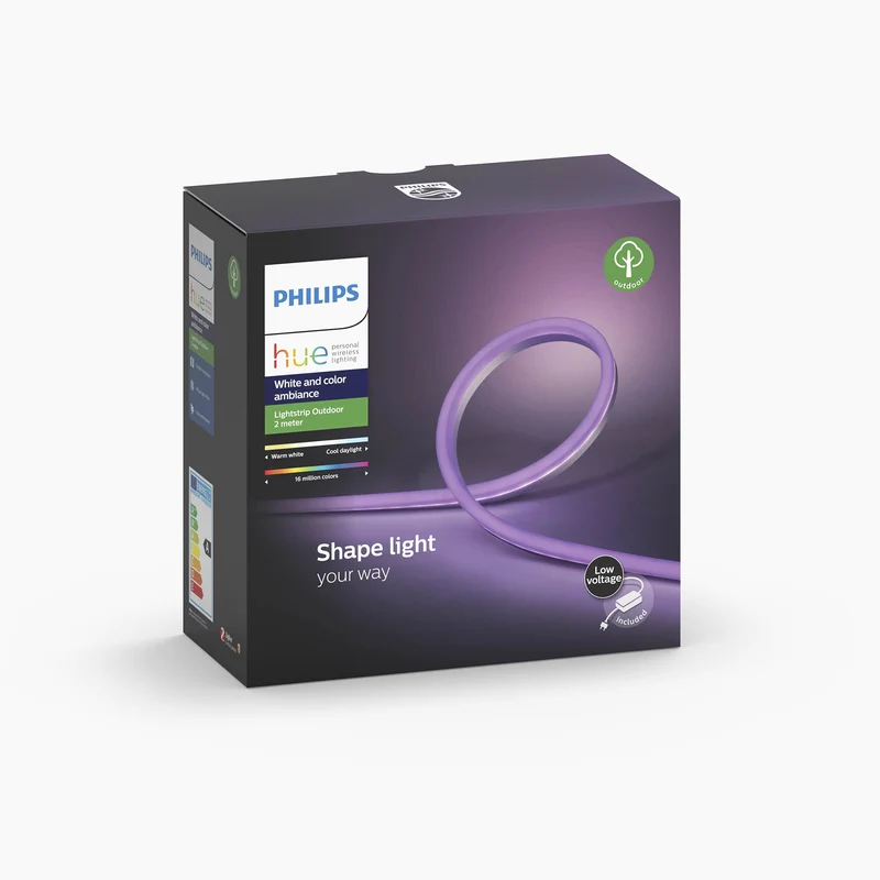 Philips Hue White and Color Ambiance Tira LED blanco RGBW 20W IP67 800lm