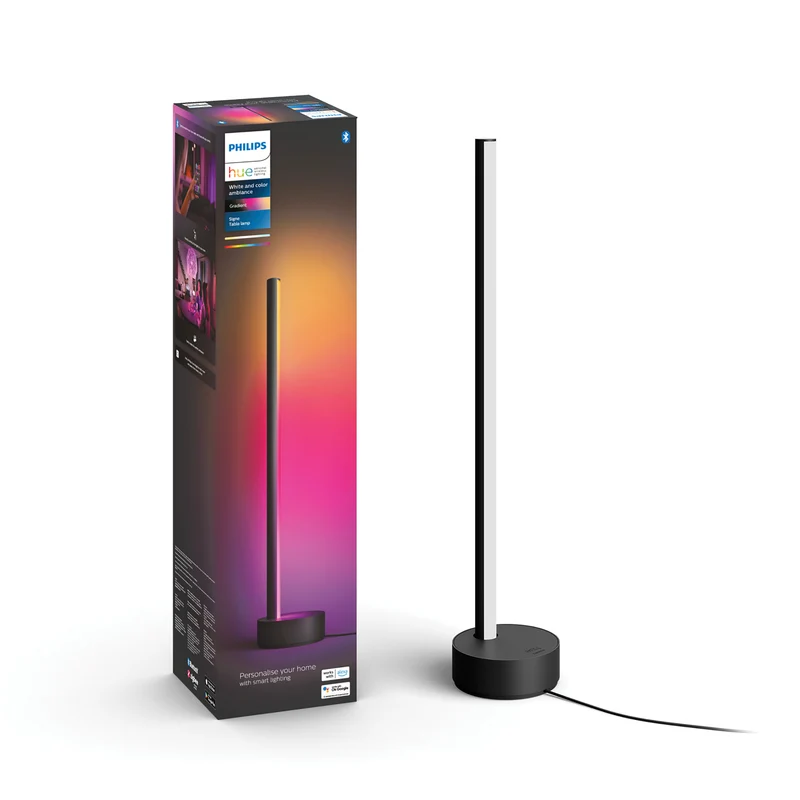 Philips Hue White and Color Ambiance Lámpara de mesa signe negro RGBW 12W 8718696